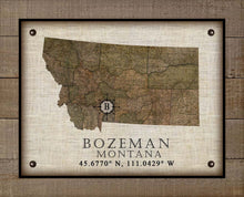 Load image into Gallery viewer, Bozeman Montana Vintage Design - On 100% Natural Linen
