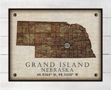 Load image into Gallery viewer, Grand Island Nebraska Vintage Design - On 100% Natural Linen
