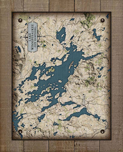 Lake Winnipesaukee New Hampshire Map - On 100% Natural Linen