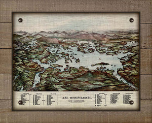 1900s  Winnipesaukee New Hampshire Map - On 100% Natural Linen