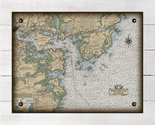 Load image into Gallery viewer, Kittery Maine &amp; Portsmouth New Hampshire Nautical Chart On 100% Natural Linen
