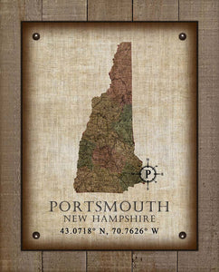 Portsmouth New Hampshire Vintage Design - On 100% Natural Linen
