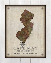 Load image into Gallery viewer, Cape May New Jersey Vintage Design - On 100% Natural Linen
