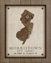Load image into Gallery viewer, Morristown New Jersey Vintage Design - On 100% Natural Linen
