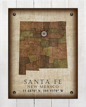 Load image into Gallery viewer, Santa Fe New Mexico Vintage Design - On 100% Natural Linen
