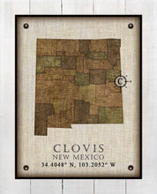 Load image into Gallery viewer, Clovis New Mexico Vintage Design - Board Mounted Canvas Print
