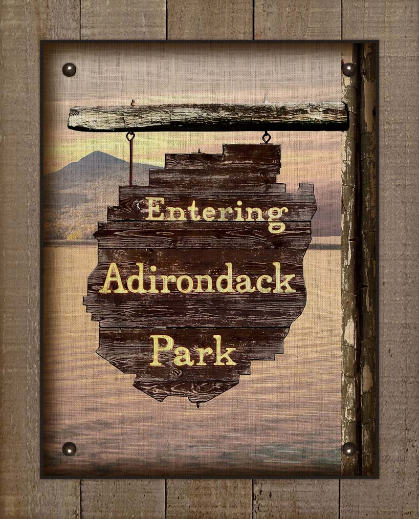 Adirondack Park Welcom Sign - On 100% Linen