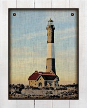 Load image into Gallery viewer, Copy of Fire Island Lighthouse (vertical) - On 100% Linen
