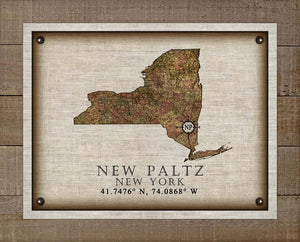 New Paltz New York Vintage Design - On 100% Natural Linen