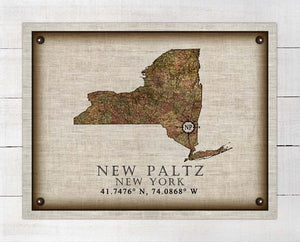 New Paltz New York Vintage Design - On 100% Natural Linen