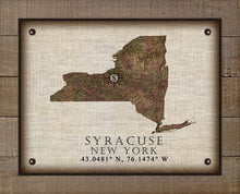 Load image into Gallery viewer, Syracuse New York Vintage Design - Board Mounted Canvas Print
