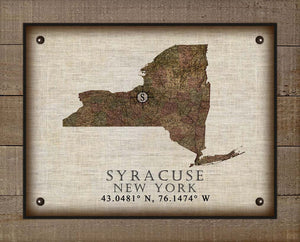 Syracuse New York Vintage Design - Board Mounted Canvas Print