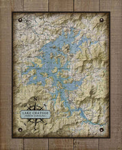 Load image into Gallery viewer, Lake Chatuge North Carolina Map Design   - On 100% Natural Linen
