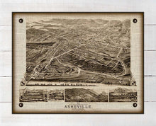 Load image into Gallery viewer, 1891 Asheville North Carolina Birdseye Map - Board Mounted Canvas Print
