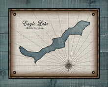 Load image into Gallery viewer, Eagle Lake North Carolina Nautical Chart - On 100% Natural Linen
