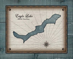 Eagle Lake North Carolina Nautical Chart - On 100% Natural Linen