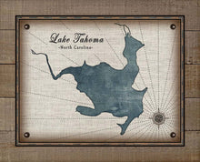 Load image into Gallery viewer, Lake Tahoma North Carolina Map Design - On 100% Natural Linen
