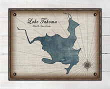 Load image into Gallery viewer, Lake Tahoma North Carolina Map Design - On 100% Natural Linen
