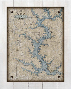 Lake Wylie North Carolina Map Design  - On 100% Natural Linen