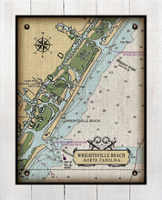 Load image into Gallery viewer, Wrightsville Beach North Carolina Nautical Chart - On 100% Natural Linen
