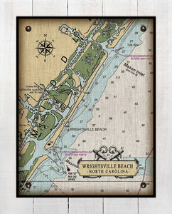 Wrightsville Beach North Carolina Nautical Chart - On 100% Natural Linen