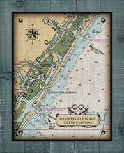 Load image into Gallery viewer, Wrightsville Beach North Carolina Nautical Chart - On 100% Natural Linen
