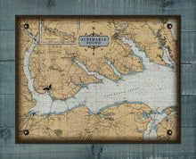 Load image into Gallery viewer, Copy of Albemarle Sound North Carolina Nautical Chart - On 100% Natural Linen
