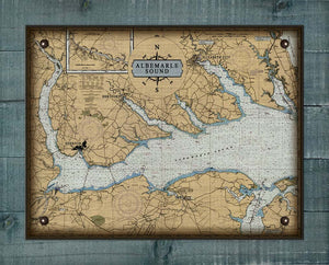 Copy of Albemarle Sound North Carolina Nautical Chart - Board Mounted Canvas Print