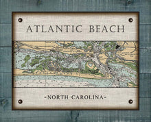Load image into Gallery viewer, Atlantic Beach North Carolina Nautical Chart - On 100% Natural Linen
