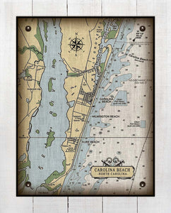 Carolina Beach North Carolina Nautical Chart - Board Mounted Canvas Print