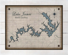 Load image into Gallery viewer, James Lake North Carolina Map Design (2) - Board Mounted Canvas Print
