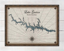 Load image into Gallery viewer, Lake Gaston North Carolina Map Design  - On 100% Natural Linen
