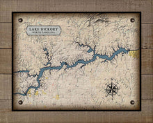 Load image into Gallery viewer, Lake Hickory North Carolina Map Design  - On 100% Natural Linen
