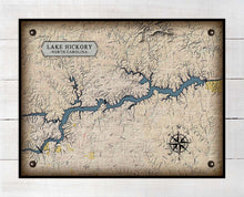Load image into Gallery viewer, Lake Hickory North Carolina Map Design  - On 100% Natural Linen
