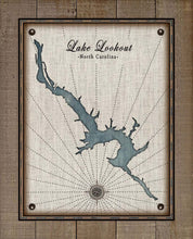 Load image into Gallery viewer, Lookout Lake North Carolina Map - Board Mounted Canvas Print

