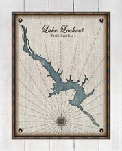 Load image into Gallery viewer, Lookout Lake North Carolina Map - On 100% Natural Linen
