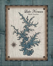 Load image into Gallery viewer, Lake Norman North Carolina Map Design (3)  - On 100% Natural Linen
