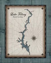 Load image into Gallery viewer, Lake Tillery North Carolina Map Design (2) - On 100% Natural Linen
