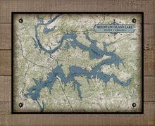 Load image into Gallery viewer, Mountain Island Lake, North Carolina Map Design - On 100% Natural Linen
