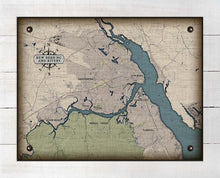 Load image into Gallery viewer, New Bern North Carolina And Rivers Map Design - On 100% Natural Linen
