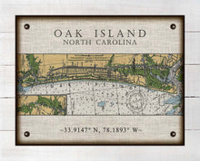 Load image into Gallery viewer, Oak Island North Carolina Nautical Chart - On 100% Natural Linen
