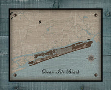 Load image into Gallery viewer, Ocean Isle Beach North Carolina Map Design - On 100% Natural Linen
