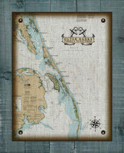 Load image into Gallery viewer, Outer Banks North Carolina (Corolla to Hatteras) Nautical Chart - On 100% Natural Linen
