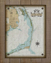 Load image into Gallery viewer, Outer Banks North Carolina (Nags Head to Ocracoke) Nautical Chart - On 100% Natural Linen
