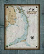 Load image into Gallery viewer, Outer Banks North Carolina (Nags Head to Ocracoke) Nautical Chart - On 100% Natural Linen
