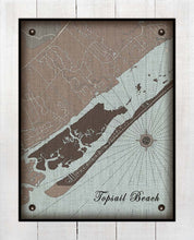 Load image into Gallery viewer, Topsail Beach North Carolina Map Design   - On 100% Natural Linen
