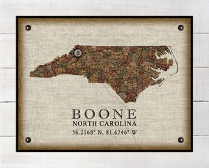 Boone North Carolina Vintage Design - On 100% Natural Linen