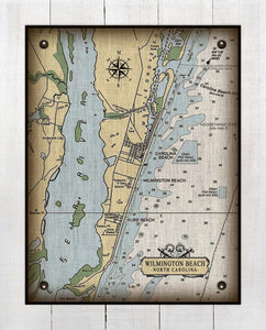 Wilmington Beach North Carolina Nautical Chart - Board Mounted Canvas Print