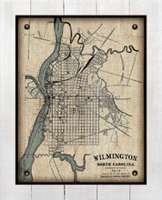 Load image into Gallery viewer, 1929 Wilmington North Carolina Map Design   - Board Mounted Canvas Print
