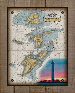 Put-In-Bay & Bass Islands Ohio Nautical Chart (3) - Board Mounted Canvas Print